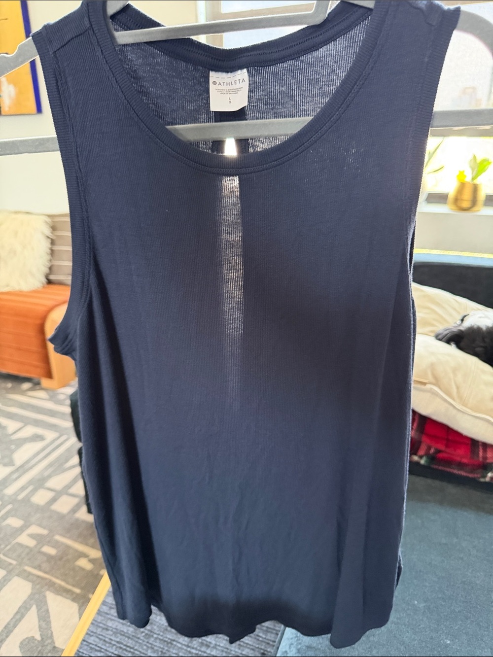 Athleta Dark Navy Ribbed Tank Top